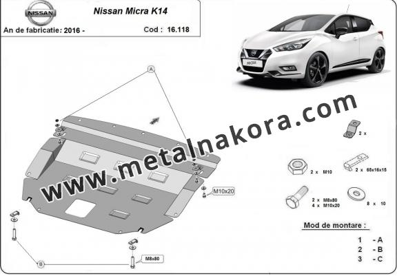 Метална предпазна кора за двигател Nissan Micra