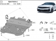 Предпазна кора за двигател, скоростна кутия, радиатор и предна броня Opel Astra L 3