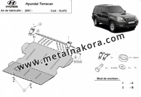 Предпазна кора за двигател, радиатор и предна броня Hyundai Terracan 1