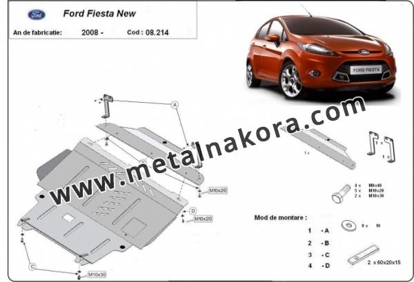 Предпазна кора за двигател, скоростна кутия, радиатор и предна броня Ford Fiesta 1