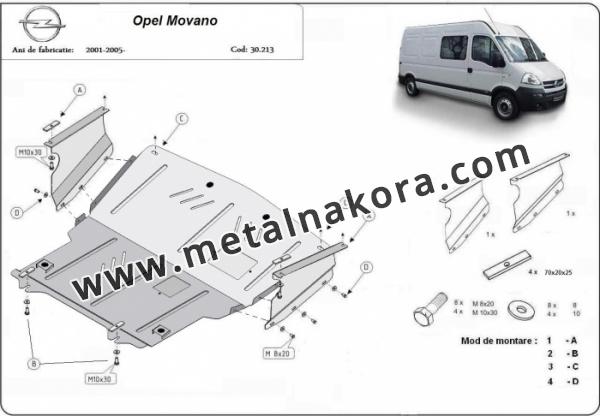 Предпазна кора за двигател, скоростна кутия, радиатор и предна броня Opel Movano 3