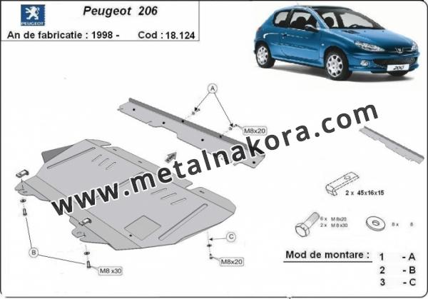 Предпазна кора за двигател, скоростна кутия и радиатор Peugeot 206 3