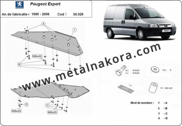 Предпазна кора за двигател, скоростна кутия, радиатор и предна броня Peugeot Expert 1