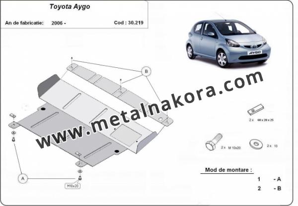 Предпазна кора за двигател, скоростна кутия, радиатор и предна броня Toyota Aygo AB10 1