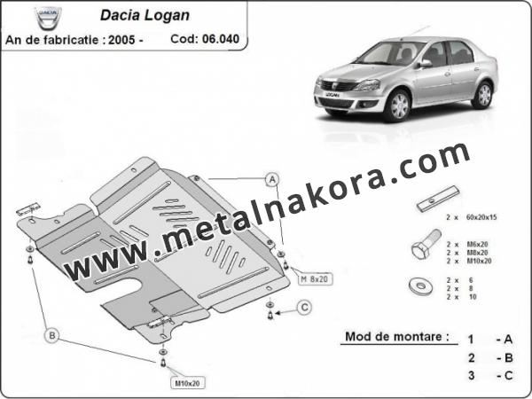 Предпазна кора за двигател и скоростна кутия Dacia Logan 1 1