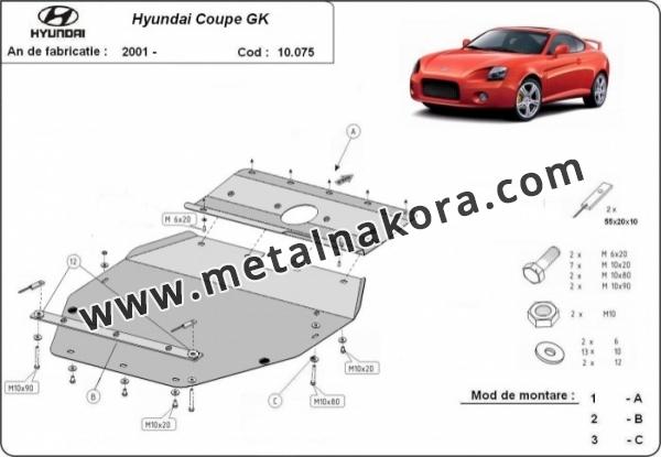 Предпазна кора за двигател, скоростна кутия, радиатор и предна броня Hyundai Coupe Gk 3