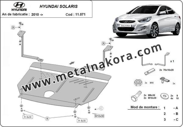 Предпазна кора за двигател и скоростна кутия Hyundai Solaris 1