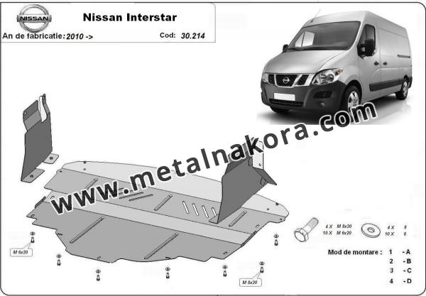 Предпазна кора за двигател, скоростна кутия, радиатор и предна броня Nissan Interstar 1