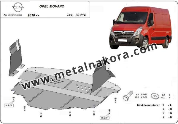 Предпазна кора за двигател, скоростна кутия, радиатор и предна броня Opel Movano 3