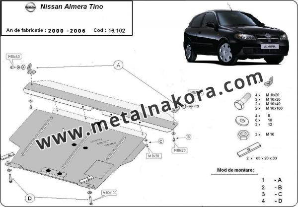Предпазна кора за двигател, скоростна кутия, радиатор и предна броня Nissan Almera Tino 1