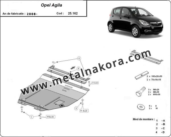 Предпазна кора за двигател и скоростна кутия Opel Agila 3