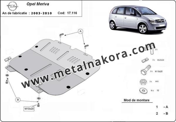 Предпазна кора за двигател, скоростна кутия и радиатор Opel Meriva A 3