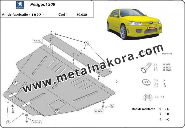 Предпазна кора за двигател, скоростна кутия и радиатор Peugeot 306 1