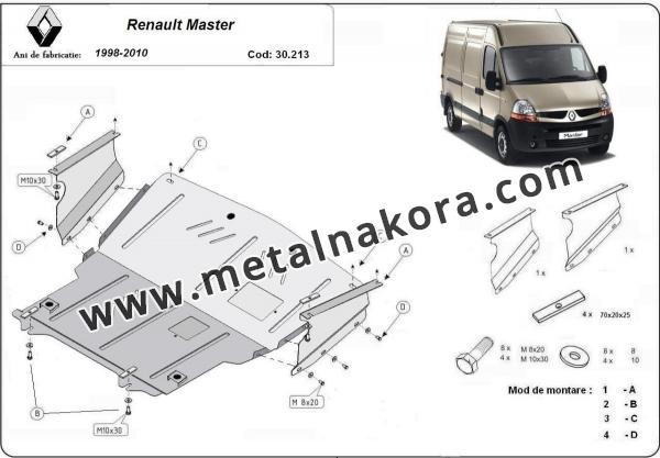 Предпазна кора за двигател, скоростна кутия, радиатор и предна броня Renault Master 1