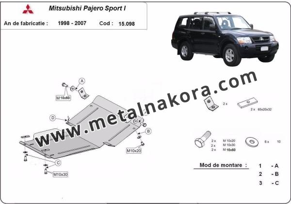 Предпазна кора за двигател и радиатор Mitsubishi Pajero Sport 1 3
