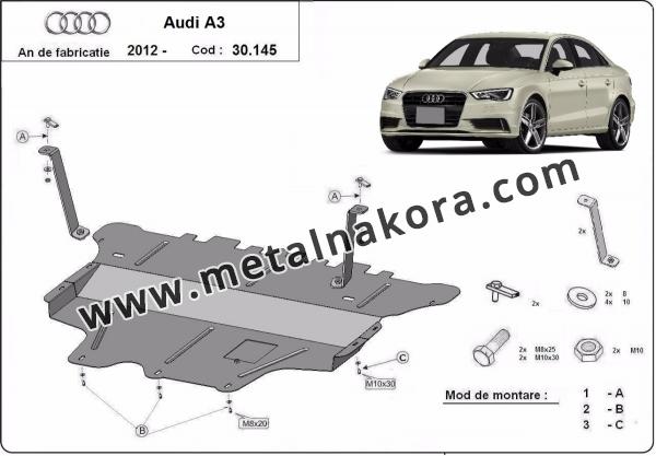 Предпазна кора за двигател, скоростна кутия и радиатор Audi A3 (8V) - ръчна скоростна кутия 1