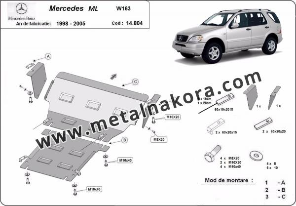 Метална предпазна кора за двигател Mercedes ML W163 1