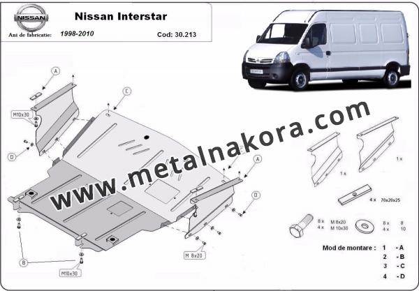 Предпазна кора за двигател, скоростна кутия, радиатор и предна броня Nissan Interstar 3