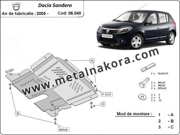 Предпазна кора за двигател и скоростна кутия Dacia Sandero 3
