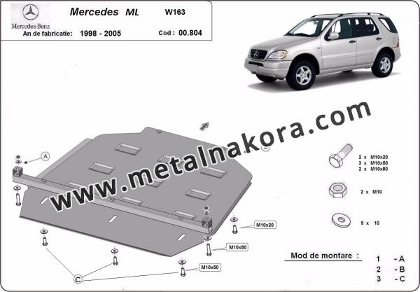 Метална предпазна кора за скоростна кутия Mercedes ML W163 1