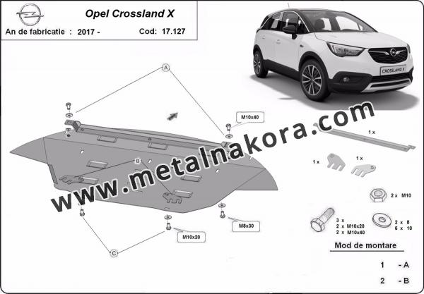 Метална предпазна кора за двигател Opel Crossland X 3