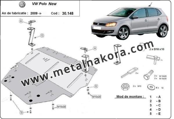 Предпазна кора за двигател, скоростна кутия, радиатор и предна броня VW Polo (6R) 3