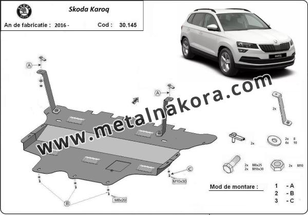 Предпазна кора за двигател, скоростна кутия, радиатор и предна броня Skoda Karoq - ръчна скоростна кутия 1