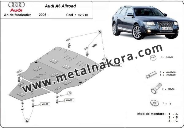 Предпазна кора за двигател, скоростна кутия, радиатор и предна броня Audi A6 Allroad II 1