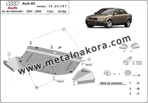 Предпазна кора за двигател, радиатор и предна броня Audi A4 B6 4