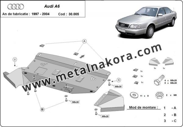 Предпазна кора за двигател, радиатор и предна броня Audi A6 1