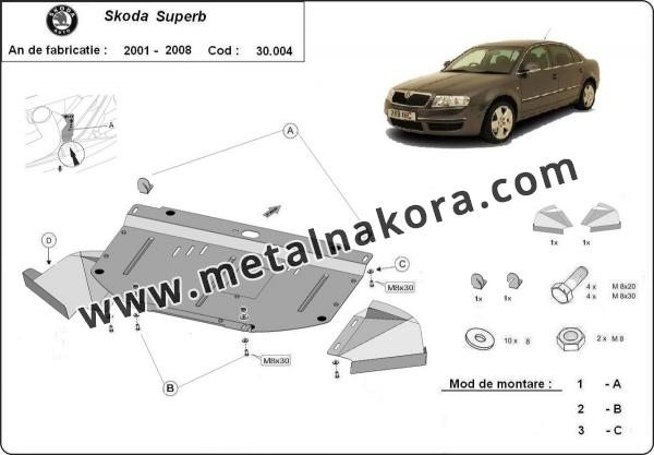 Предпазна кора за двигател, радиатор и предна броня Skoda Superb 1