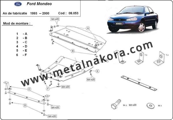 Предпазна кора за двигател, скоростна кутия, радиатор и предна броня Ford Mondeo 1