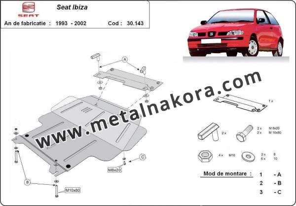 Предпазна кора за двигател, скоростна кутия, радиатор и предна броня Seat Ibiza 1