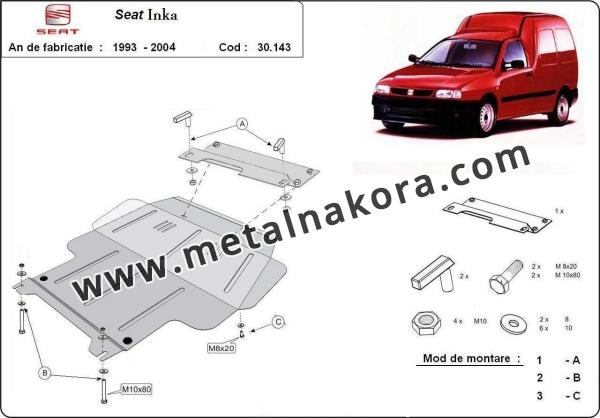 Предпазна кора за двигател, скоростна кутия, радиатор и предна броня Seat Inca 3