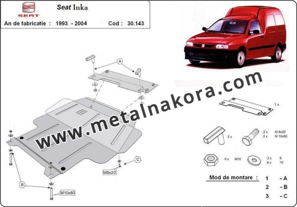 Предпазна кора за двигател, скоростна кутия, радиатор и предна броня Seat Inca 1