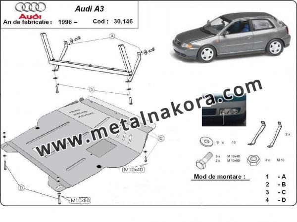 Предпазна кора за двигател, скоростна кутия, радиатор и предна броня Audi A3 1