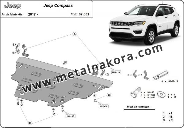 Предпазна кора за двигател, скоростна кутия, радиатор и предна броня Jeep Compass 3
