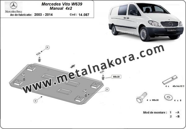 Предпазна кора за двигател, скоростна кутия, радиатор и предна броня  Mercedes Vito W639 - 2.2 D 4x2 1