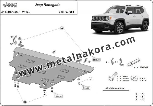 Предпазна кора за двигател, скоростна кутия, радиатор и предна броня Jeep Renegade 1