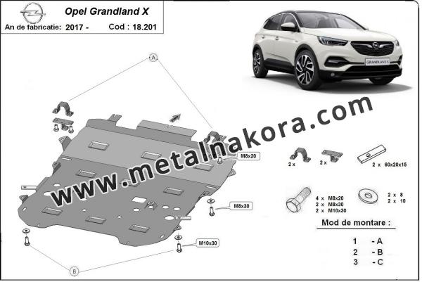 Метална предпазна кора за двигател Opel Grandland X 1
