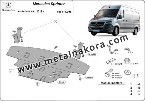 Метална предпазна кора за двигател Mercedes Sprinter-Задно окачване 3
