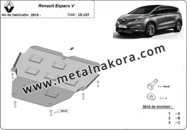 Предпазна кора за двигател и скоростна кутия Renault Espace V 2