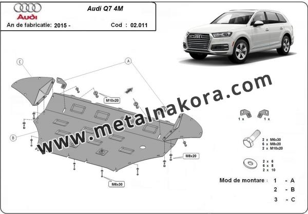 Предпазна кора за двигател и предна броня Audi Q7 3