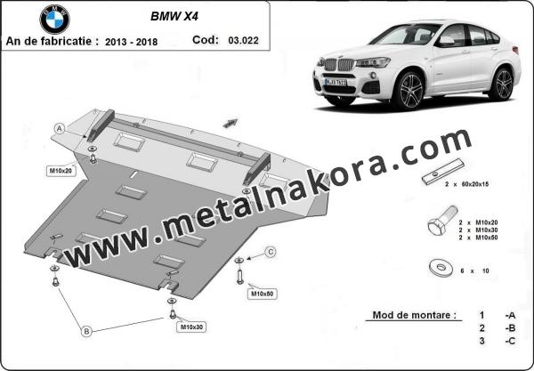 Предпазна кора за двигател, радиатор и предна броня BMW X4 3