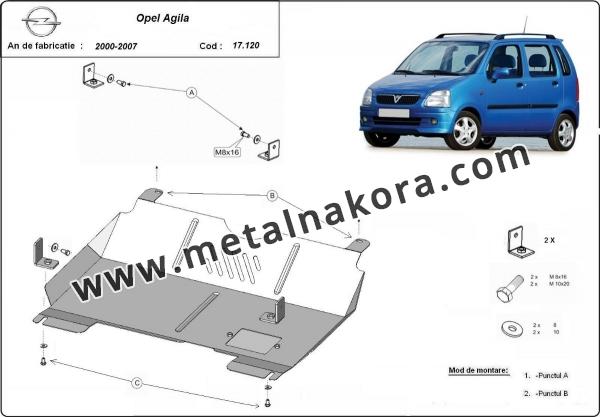 Предпазна кора за двигател и скоростна кутия Opel Agila (H00) 1