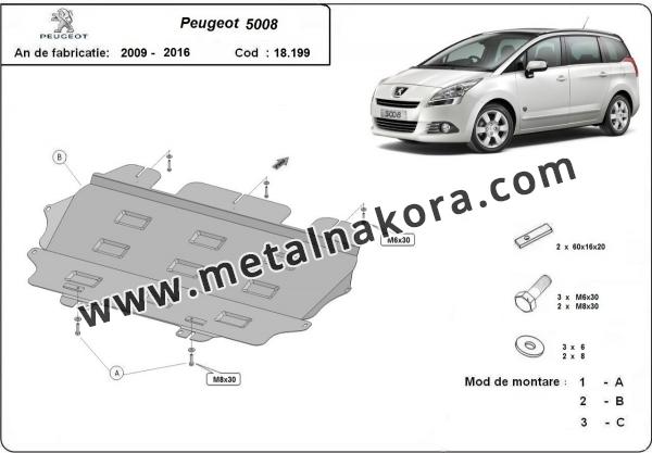 Предпазна кора за двигател и скоростна кутия Peugeot 5008 3