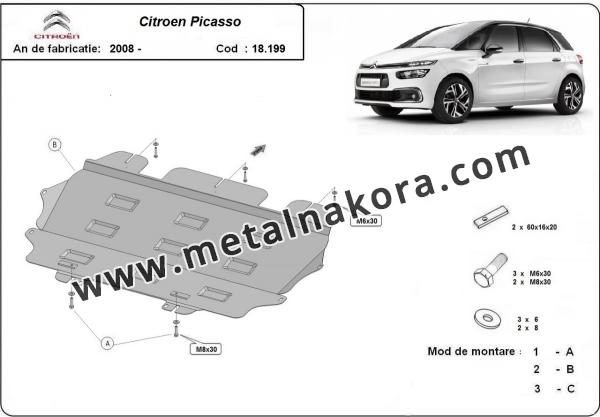 Предпазна кора за двигател, скоростна кутия и радиатор Citroen C4 Picasso 3