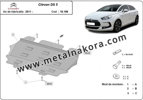 Предпазна кора за двигател, скоростна кутия и радиатор Citroen DS5 1