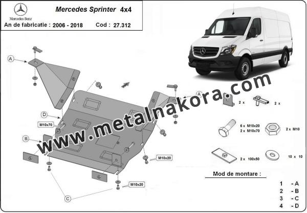 Метална предпазна кора за двигател Mercedes Sprinter 4x4 1