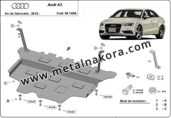 Предпазна кора за двигател, скоростна кутия и радиатор Audi A3 (8V) - автоматична скоростна кутия 1